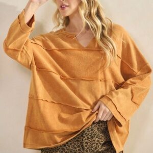 Golden Hour Raw Seam Pullover